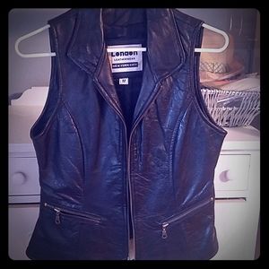 Vintage authentic leather vest